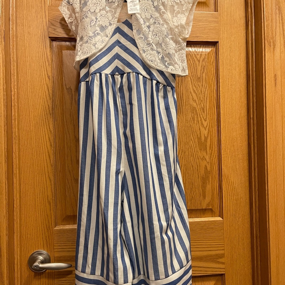 Girls Bonnie Jean Size 12 Capri Jumpsuit